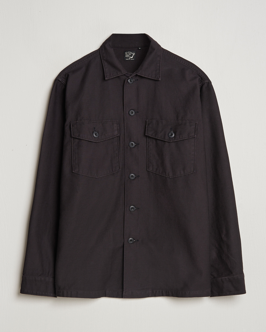 Mies | Kauluspaidat | orSlow | Cotton Sateen US Army Overshirt Black