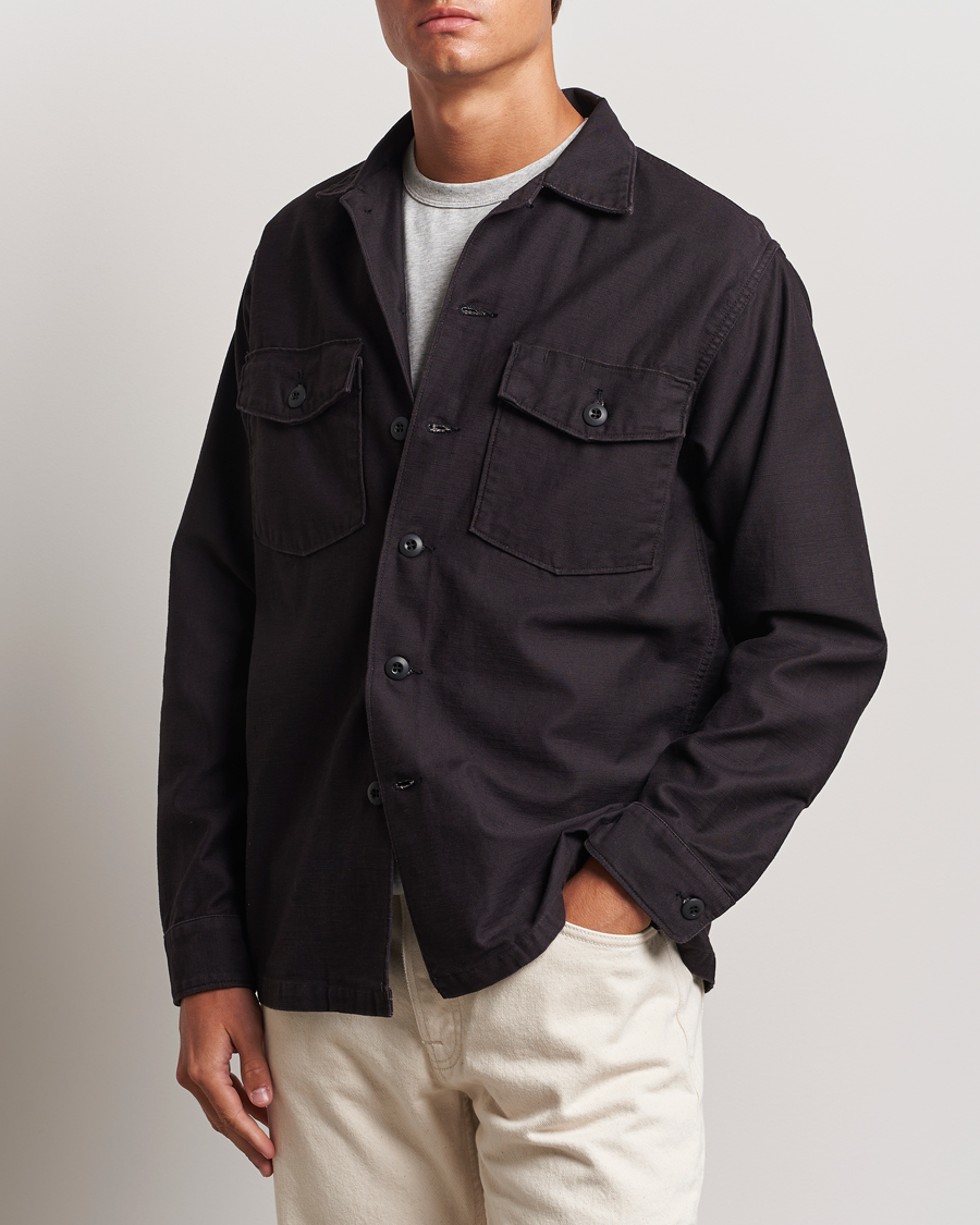 Mies | Kauluspaidat | orSlow | Cotton Sateen US Army Overshirt Black