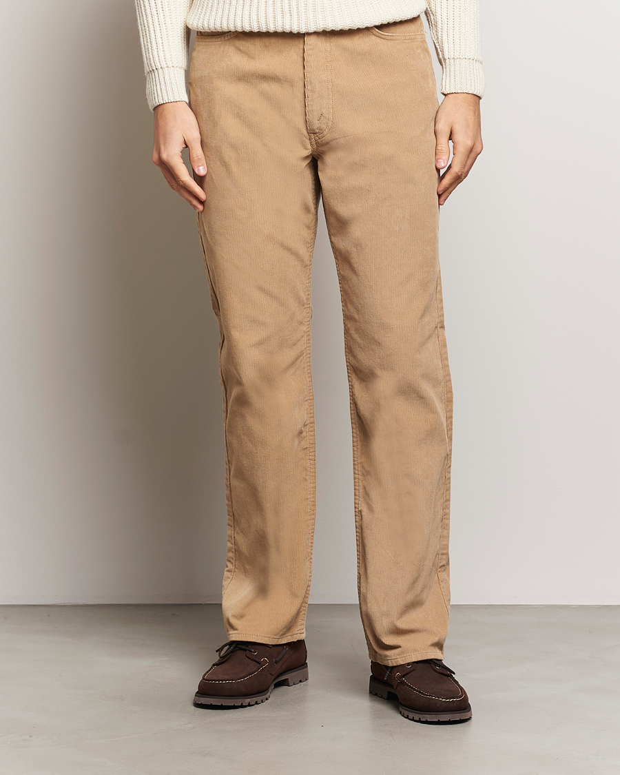 Mies | Housut | orSlow | Shoe Cut Corduroy Pants Beige