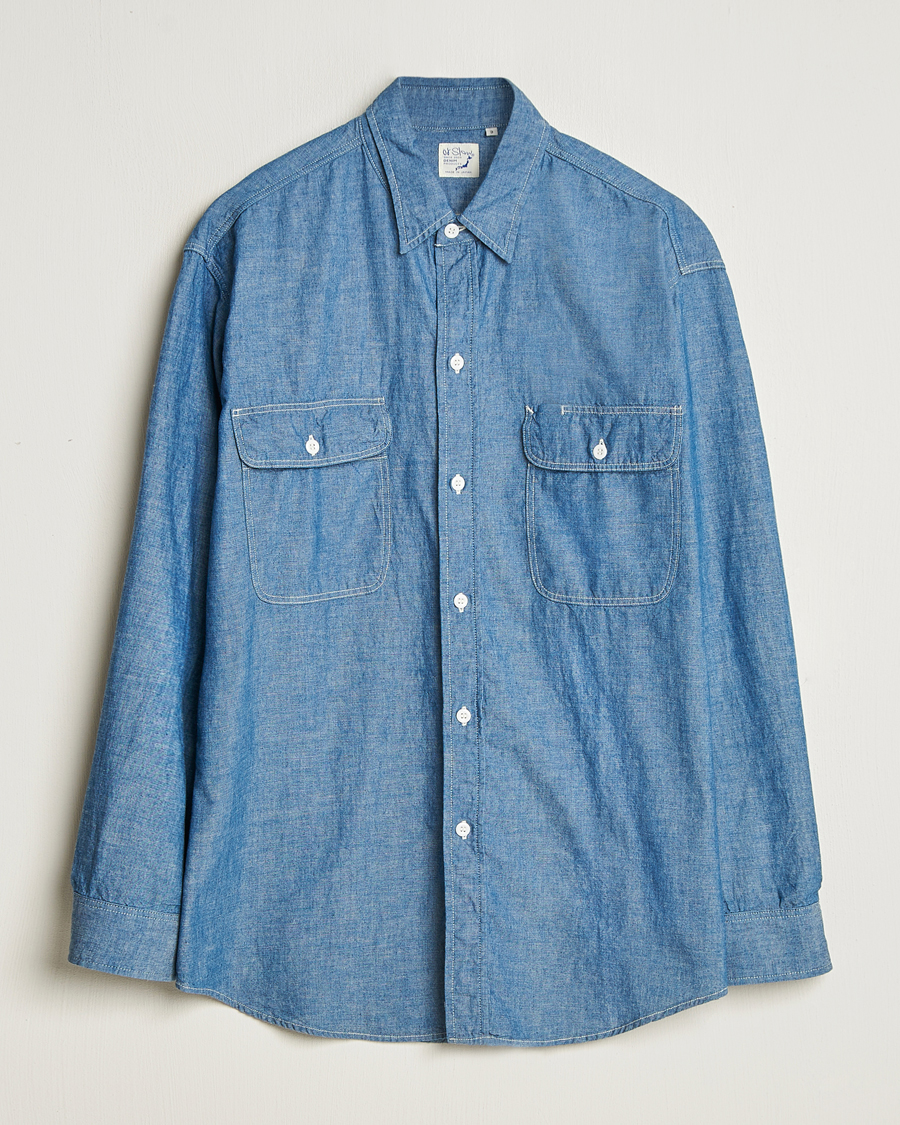 Mies | Kauluspaidat | orSlow | Chambray Work Shirt Blue