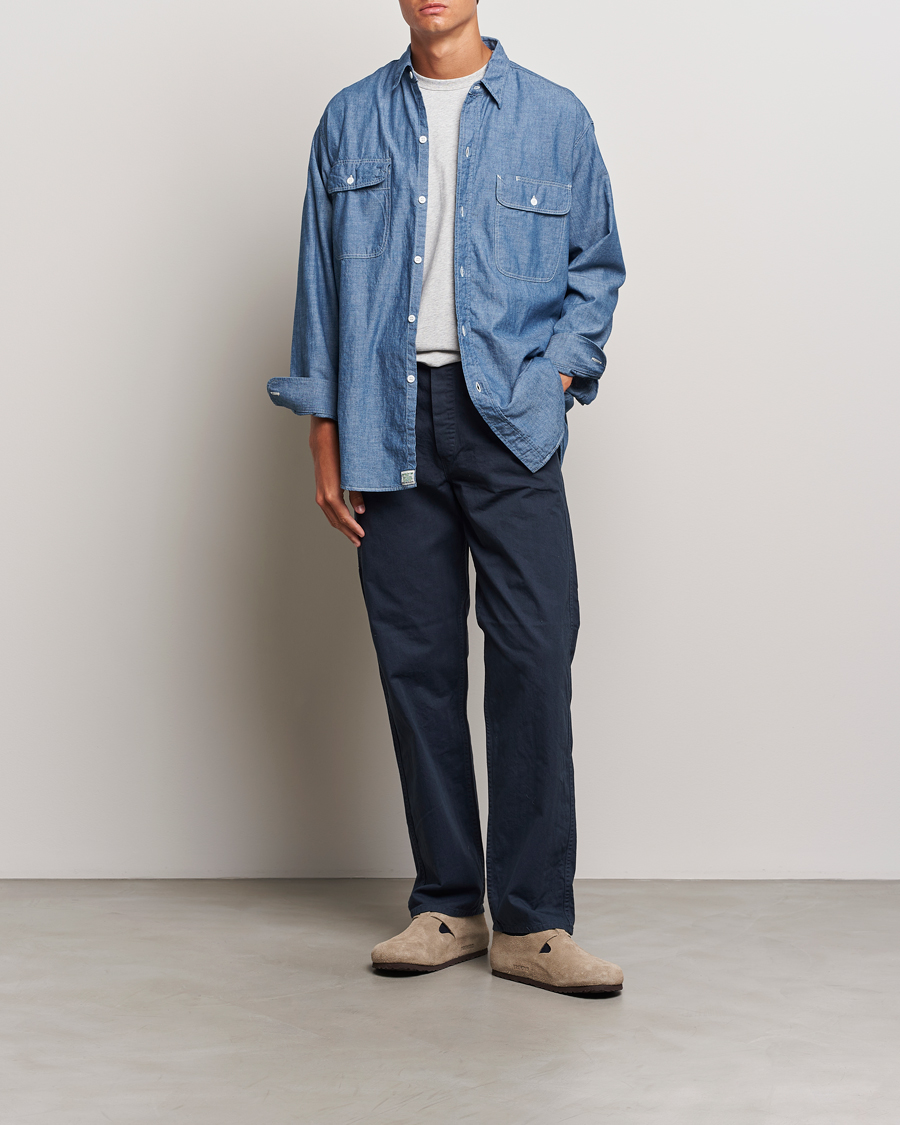 Mies | Kauluspaidat | orSlow | Chambray Work Shirt Blue