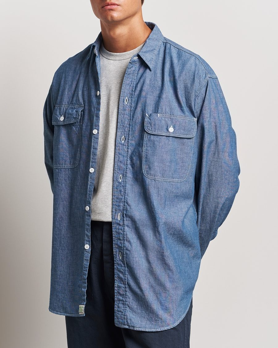 Mies | Kauluspaidat | orSlow | Chambray Work Shirt Blue