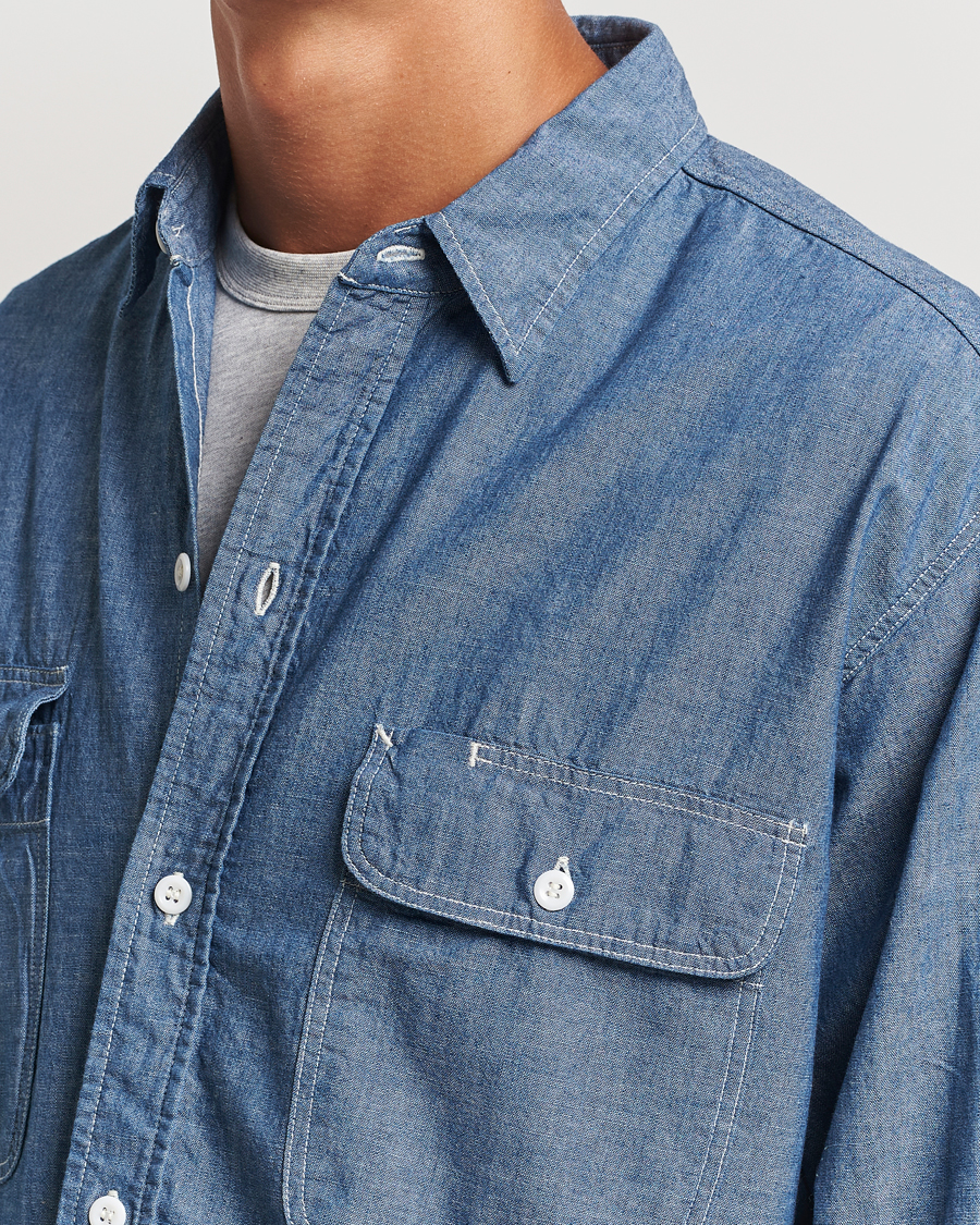 Mies | Kauluspaidat | orSlow | Chambray Work Shirt Blue