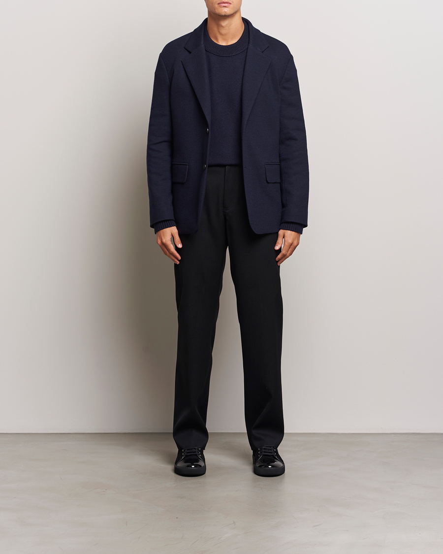 Mies | Housut | Lanvin | Casual Straight Wool Trousers Black
