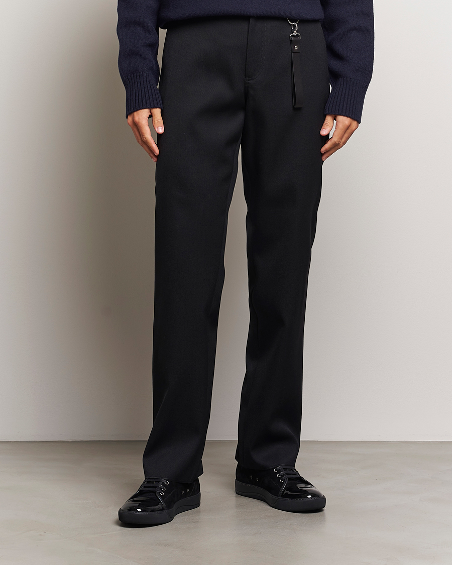 Mies | Housut | Lanvin | Casual Straight Wool Trousers Black