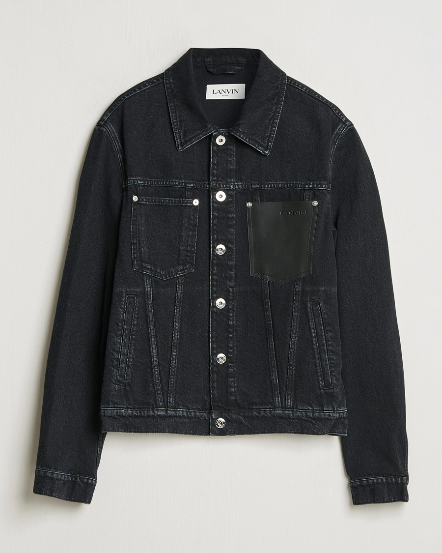 Mies | Takit | Lanvin | Leather Pocket Denim Jacket Black