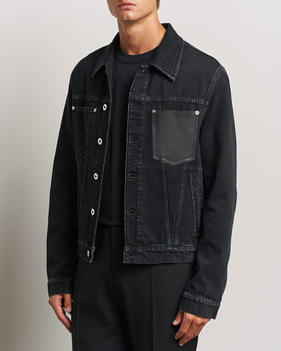 Mies | Takit | Lanvin | Leather Pocket Denim Jacket Black
