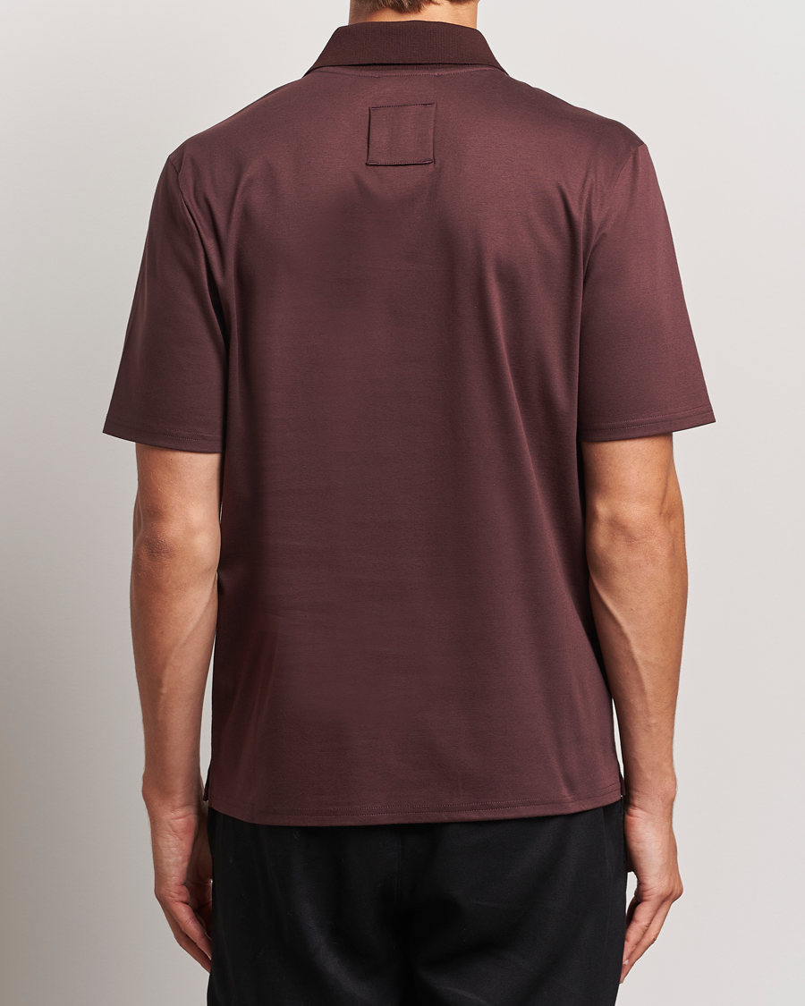 Mies | Pikeet | Lanvin | Mohair Logo Short Sleeve Polo Burgundy