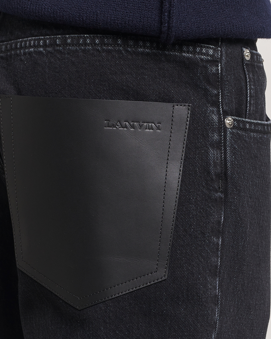 Mies | Farkut | Lanvin | Leather Pocket Denim Pants Black