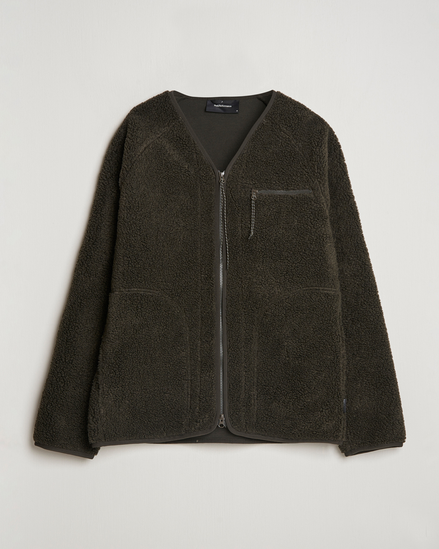 Mies | Puserot | Peak Performance | Heavy Pile Oversized Cardigan Olive Extreme