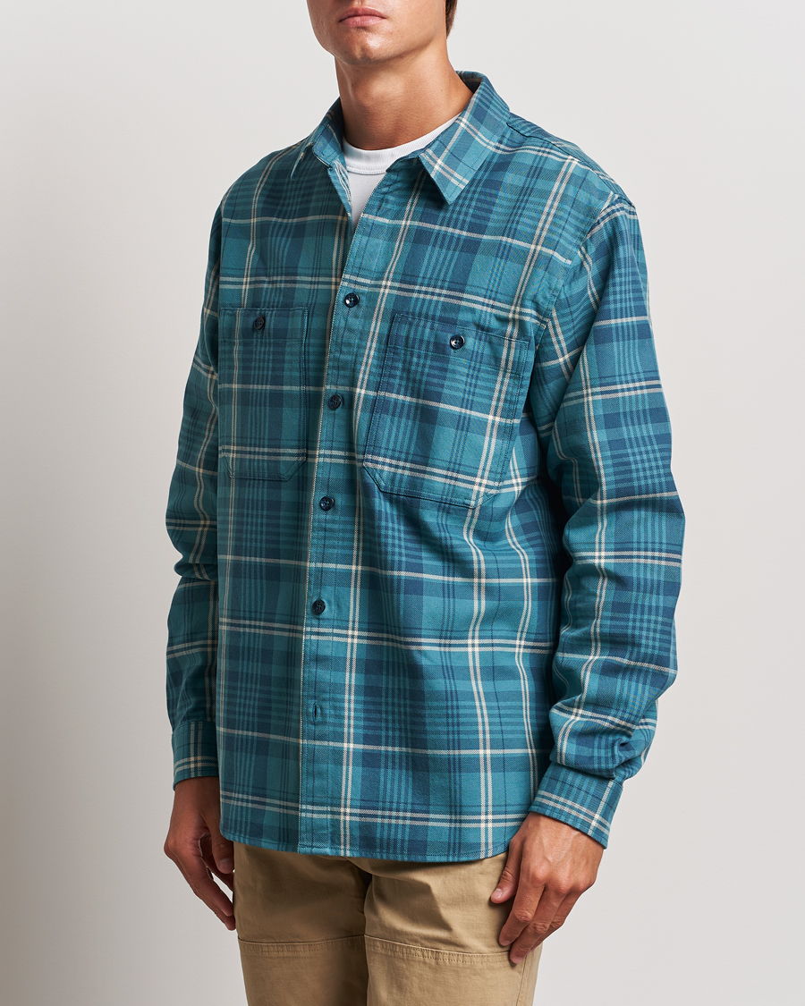 Mies | Kauluspaidat | Peak Performance | Heavy Flannel Cotton Shirt Checked Blue