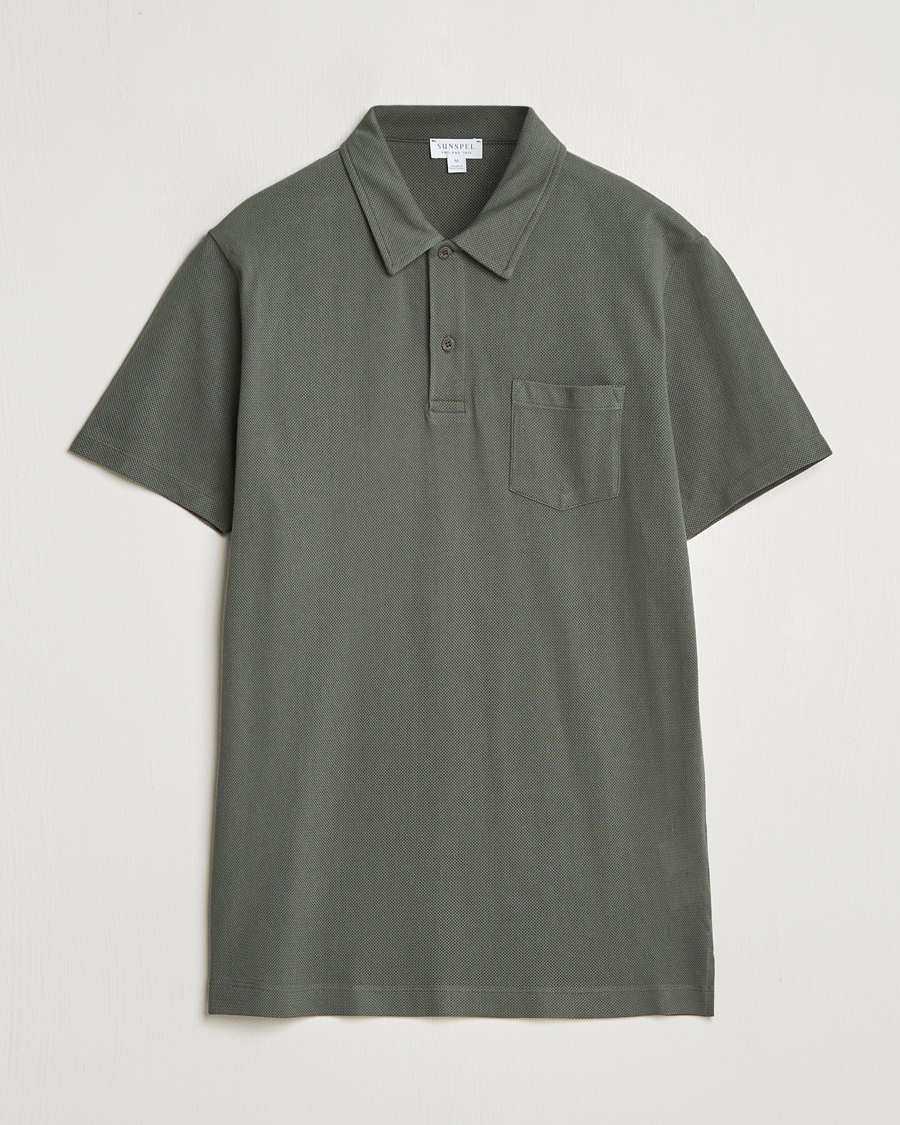 Mies | Pikeet | Sunspel | Riviera Polo Shirt Drill Green