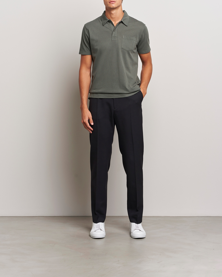 Mies | Pikeet | Sunspel | Riviera Polo Shirt Drill Green