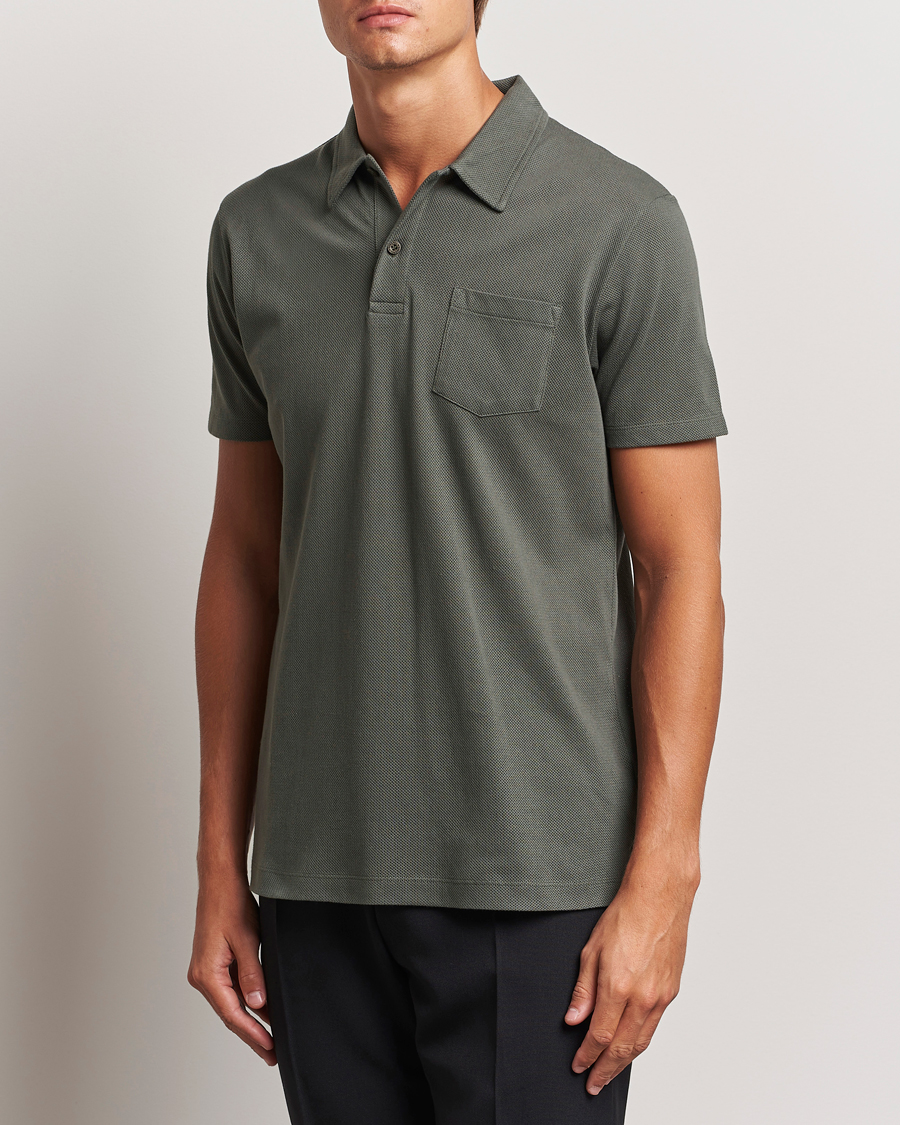 Mies | Pikeet | Sunspel | Riviera Polo Shirt Drill Green