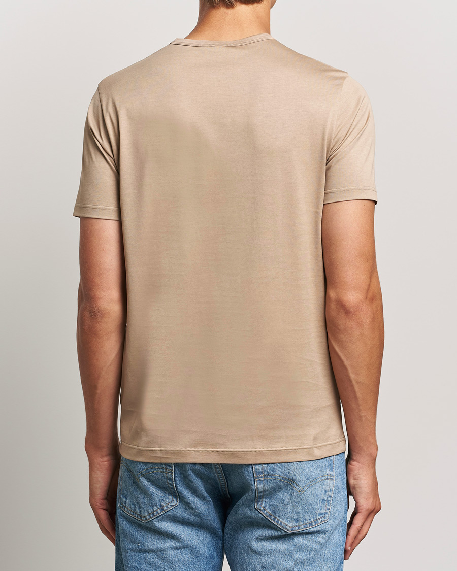 Mies | T-paidat | Sunspel | Crew Neck Q82 Cotton T-Shirt Sandstone