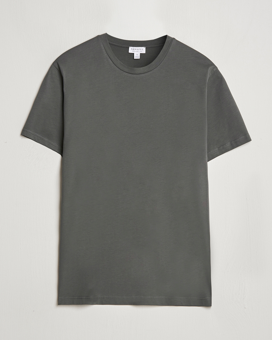 Mies | T-paidat | Sunspel | Riviera Midweight T-Shirt Drill Green