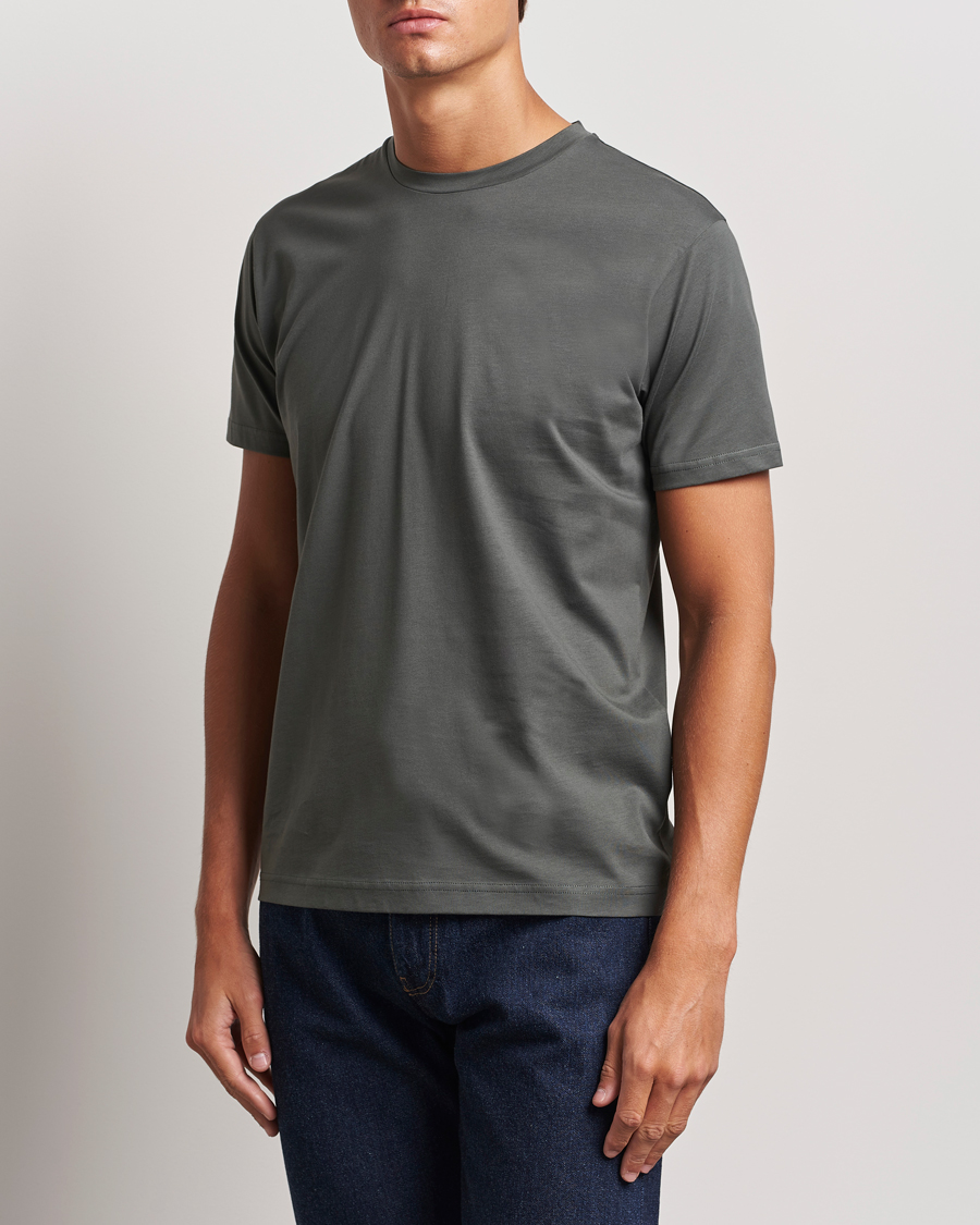 Mies | T-paidat | Sunspel | Riviera Midweight T-Shirt Drill Green