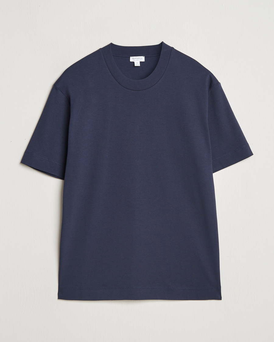 Mies | T-paidat | Sunspel | Heavy Weight Supima Cotton T-Shirt Navy