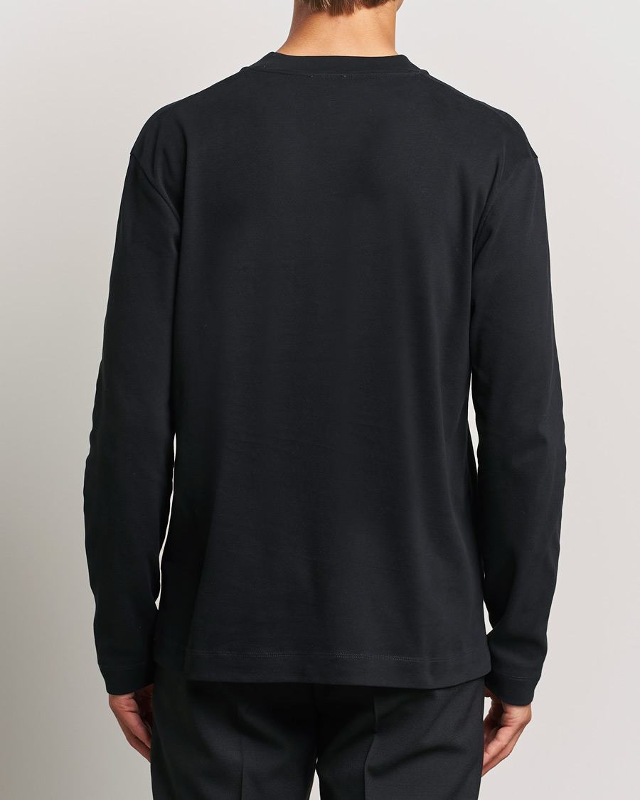 Mies | T-paidat | Sunspel | Heavy Weight Supima Cotton Long Sleeve T-Shirt Black