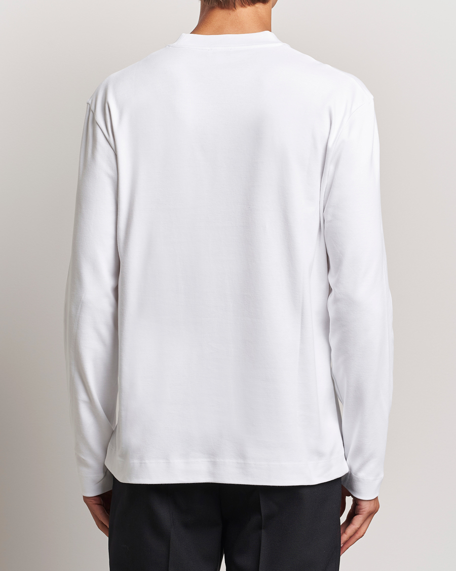 Mies | T-paidat | Sunspel | Heavy Weight Supima Cotton Long Sleeve T-Shirt White