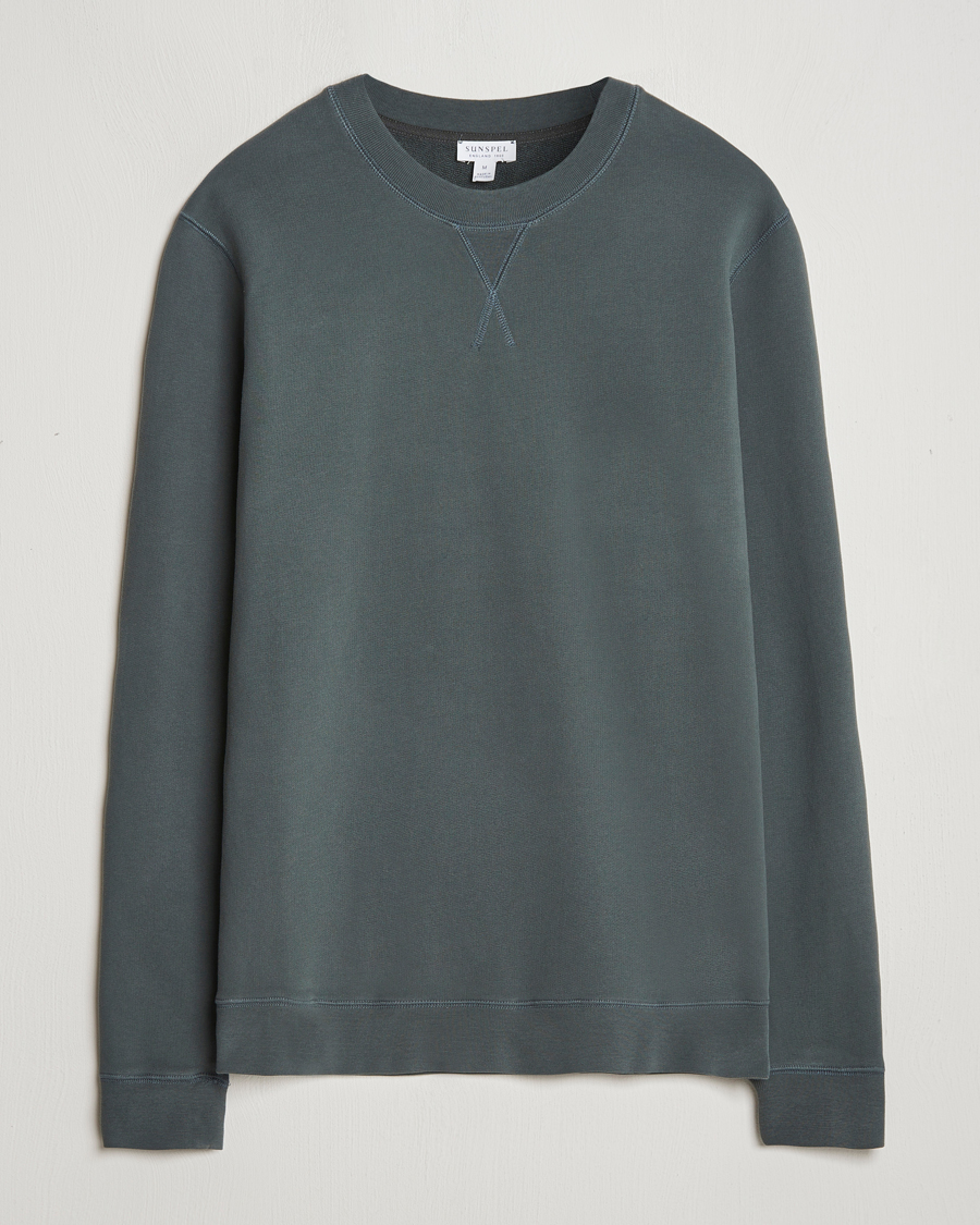 Mies | Puserot | Sunspel | Loopback Sweatshirt Drill Green