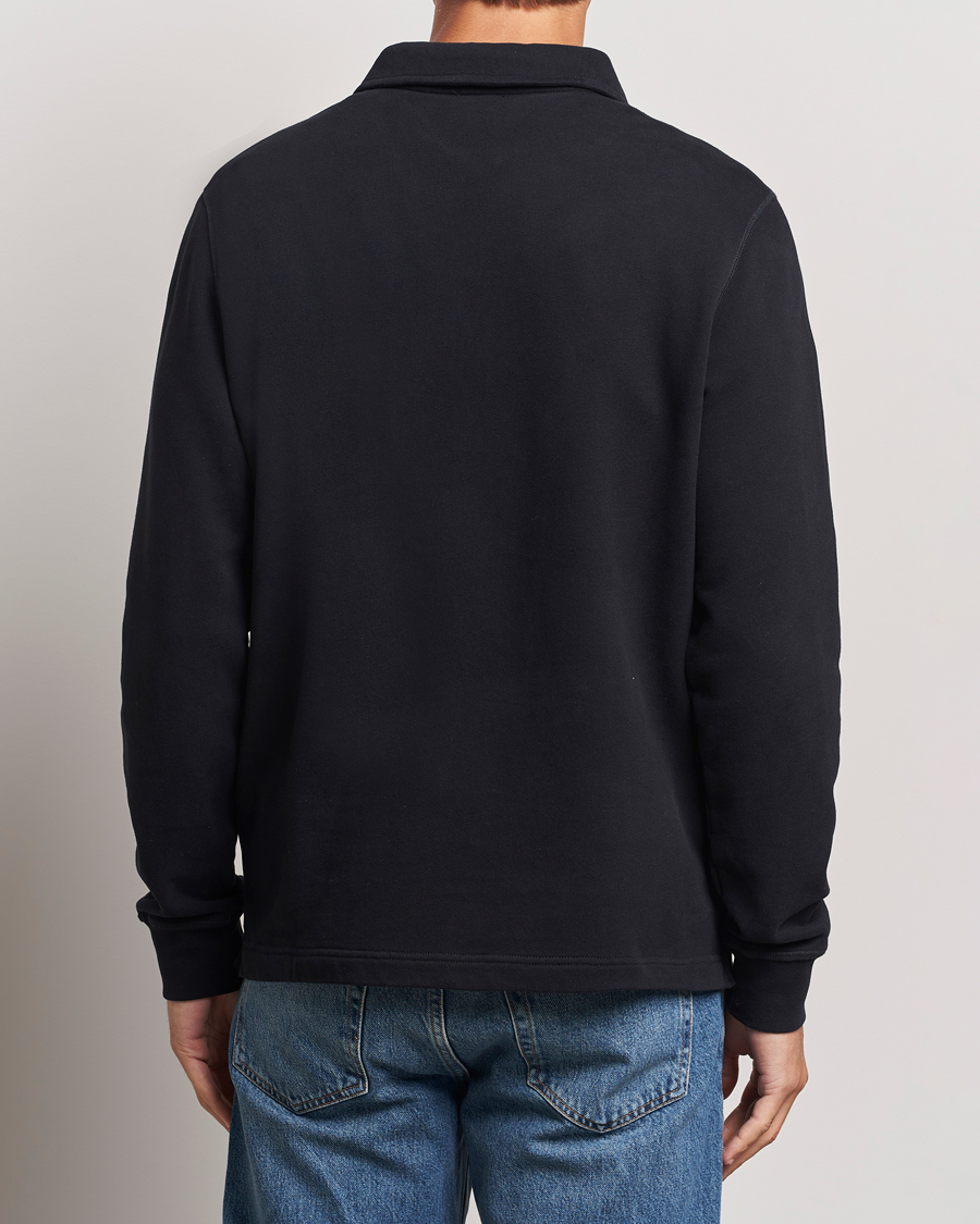 Mies | Puserot | Sunspel | Zip Loopback Sweatshirt Polo Black