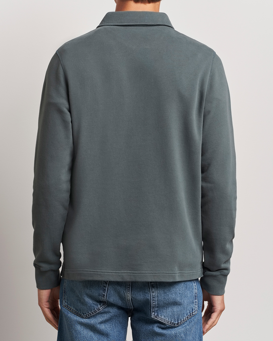 Mies | Puserot | Sunspel | Zip Loopback Sweatshirt Polo Drill Green