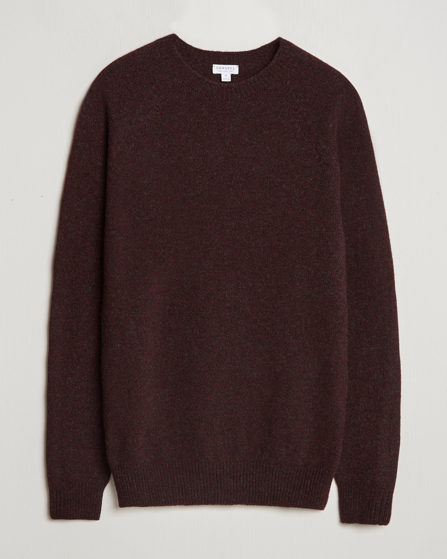 Mies | Puserot | Sunspel | Lambswool Crewneck Port Twist
