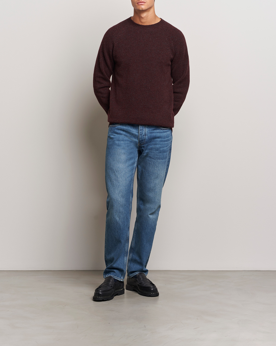 Mies | Puserot | Sunspel | Lambswool Crewneck Port Twist
