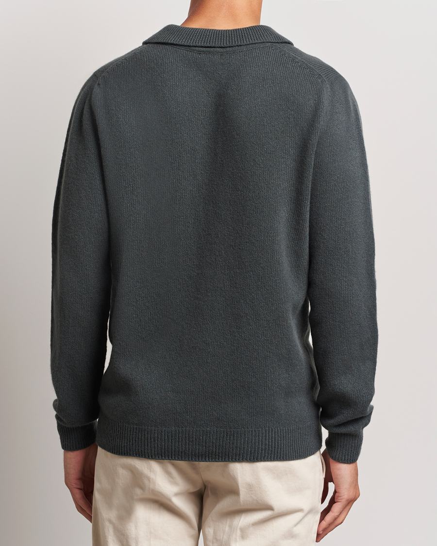 Mies | Puserot | Sunspel | Lambswool Poloshirt Drill Green