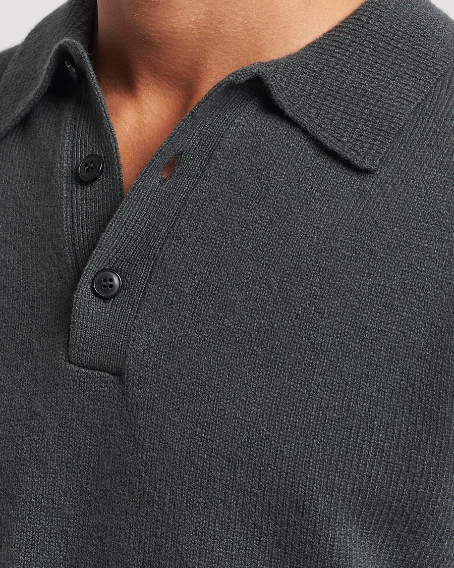 Mies | Puserot | Sunspel | Lambswool Poloshirt Drill Green