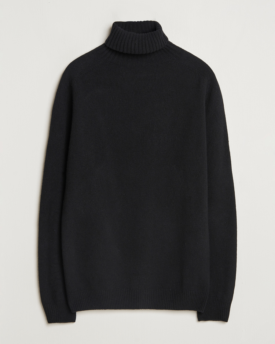 Mies | Puserot | Sunspel | Lambswool Poloshirt Black