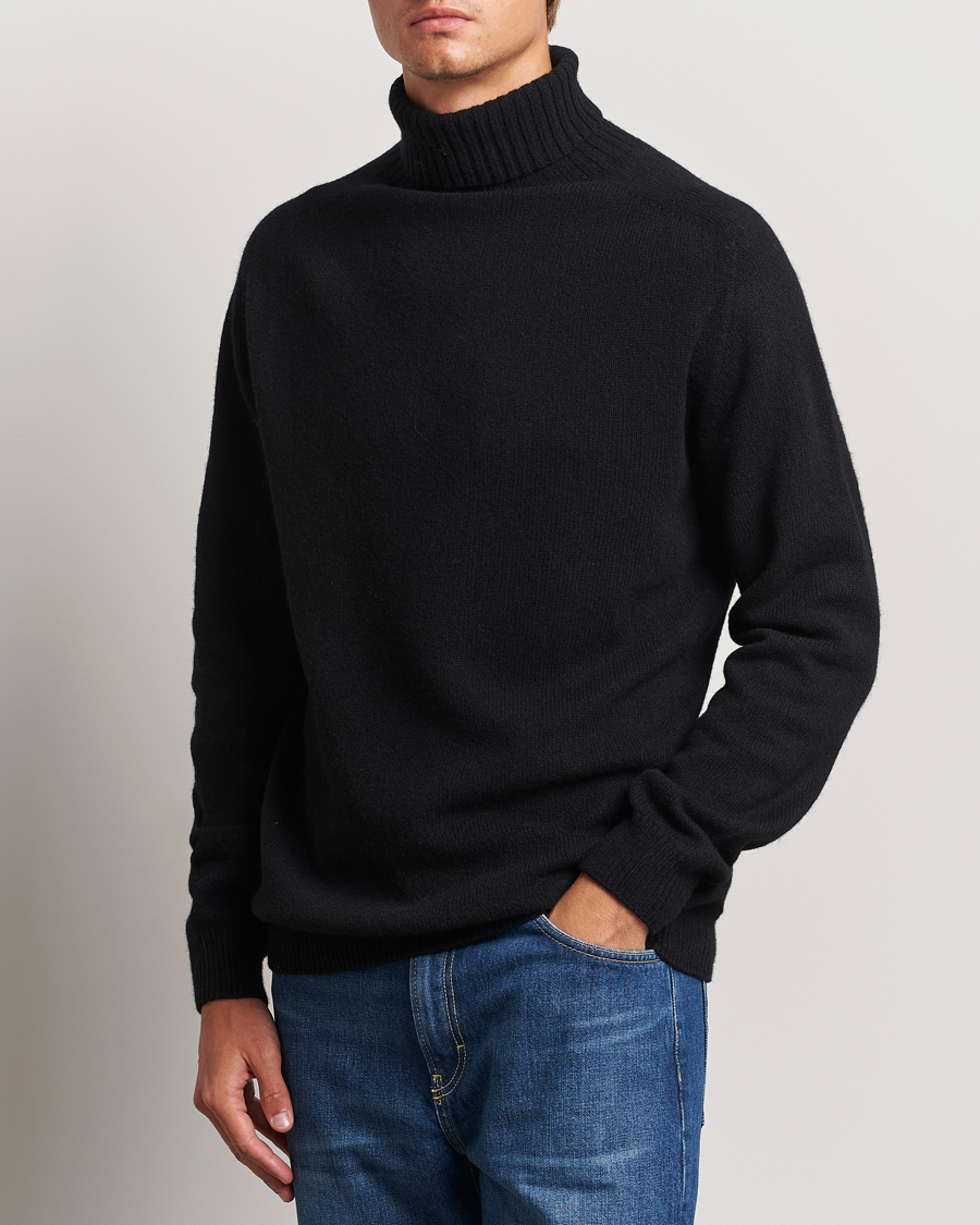 Mies | Puserot | Sunspel | Lambswool Poloshirt Black