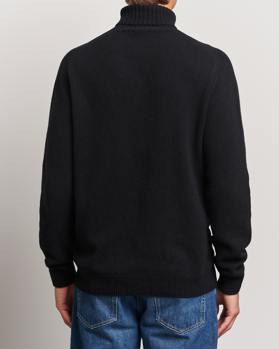 Mies | Puserot | Sunspel | Lambswool Poloshirt Black