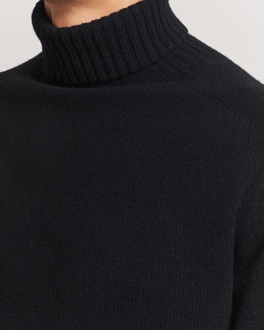 Mies | Puserot | Sunspel | Lambswool Poloshirt Black