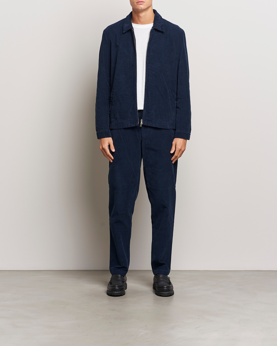Mies | Takit | Sunspel | Corduroy Harrington Jacket Navy