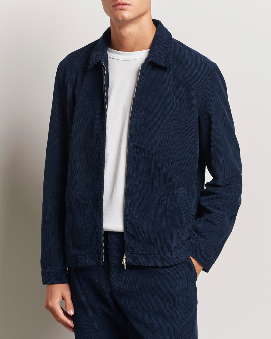 Mies | Takit | Sunspel | Corduroy Harrington Jacket Navy
