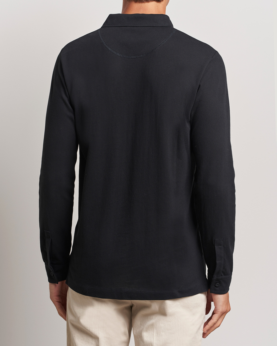 Mies | Puserot | Sunspel | Riviera Long Sleeve Polo Black