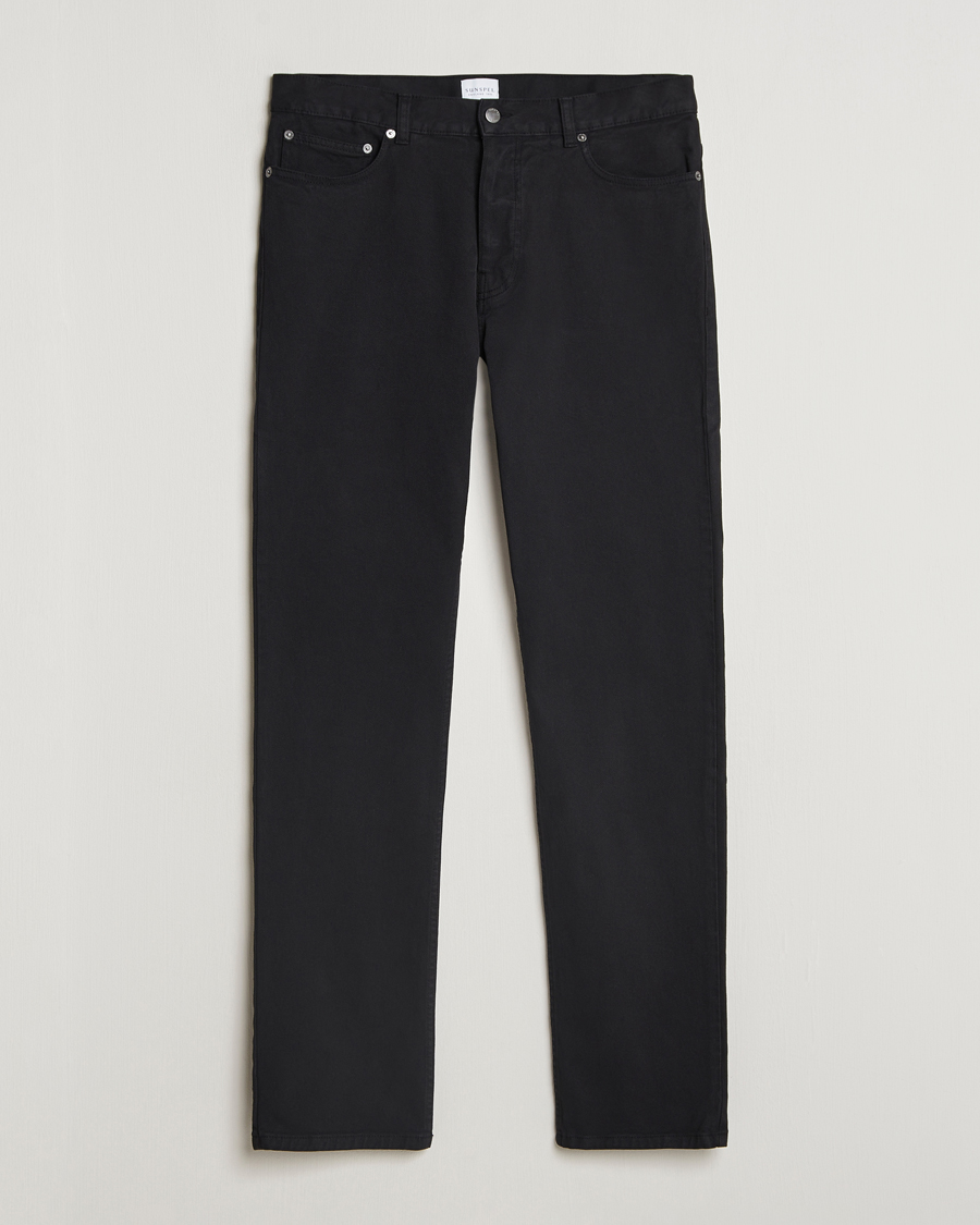 Mies | Housut | Sunspel | Five Pocket Cotton Twill Trousers Black
