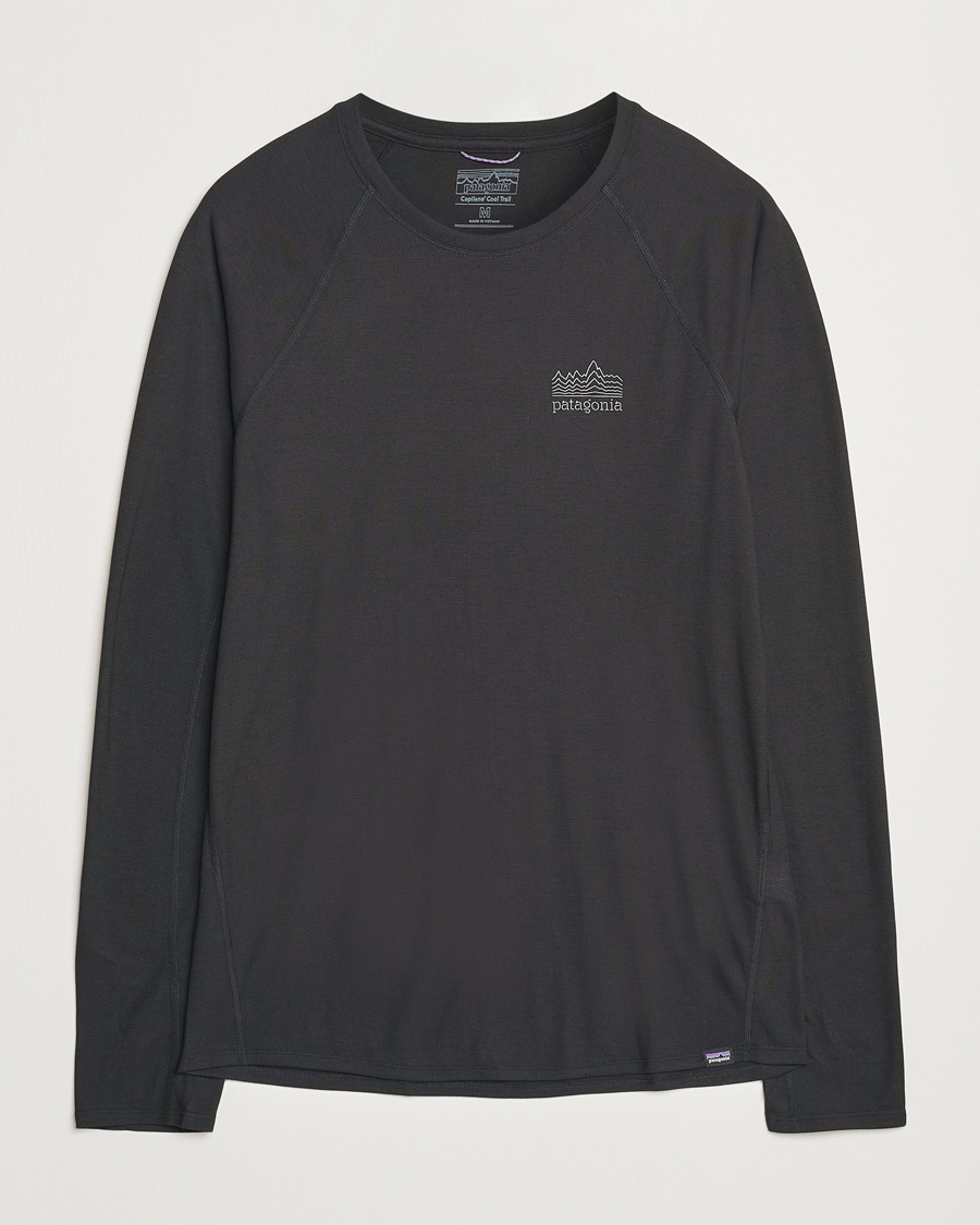 Mies | T-paidat | Patagonia | Long Sleeve Cap Cool Trail Graphic Shirt Black