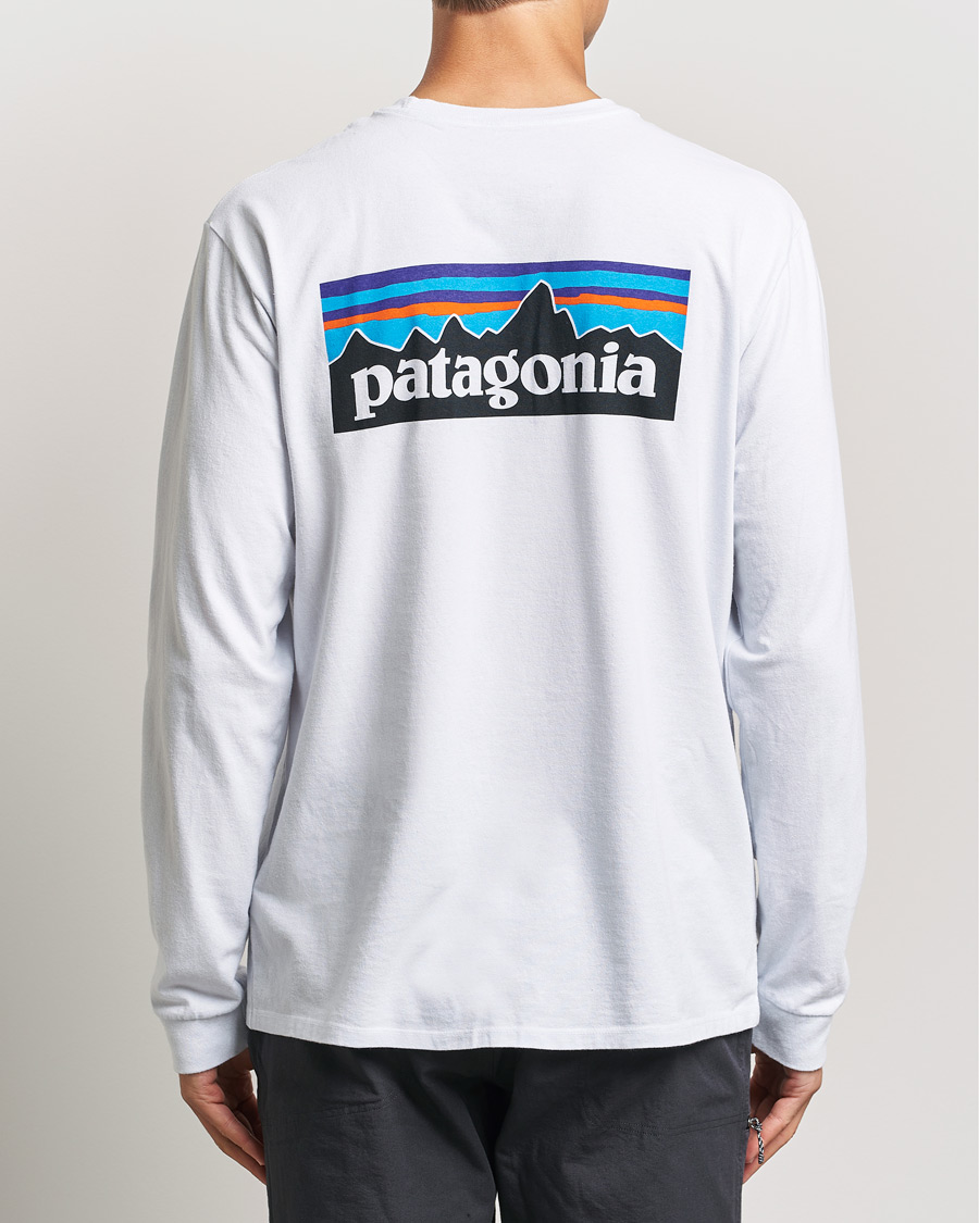 Mies | T-paidat | Patagonia | P-6 Logo Responsibili LS T-Shirt White