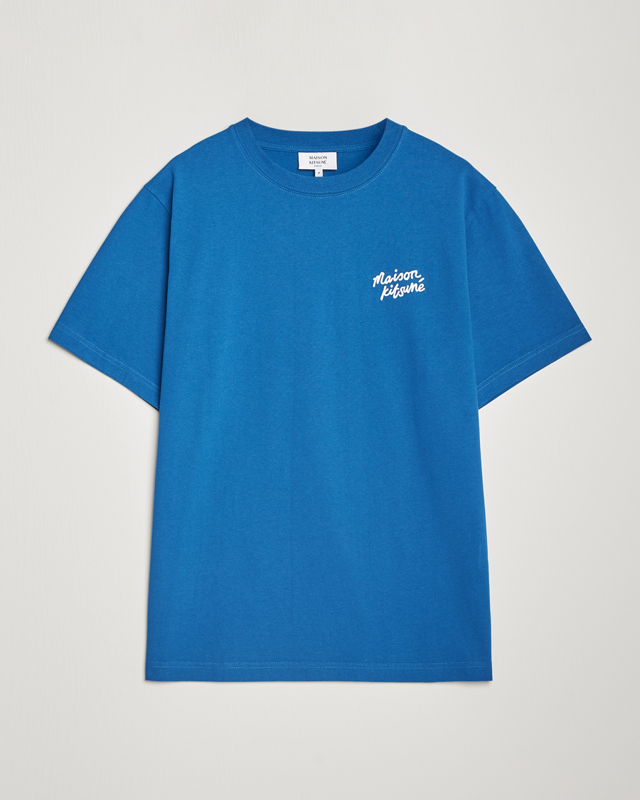 Mies | T-paidat | Maison Kitsuné | Mini Handwriting T-shirt Celestial Blue