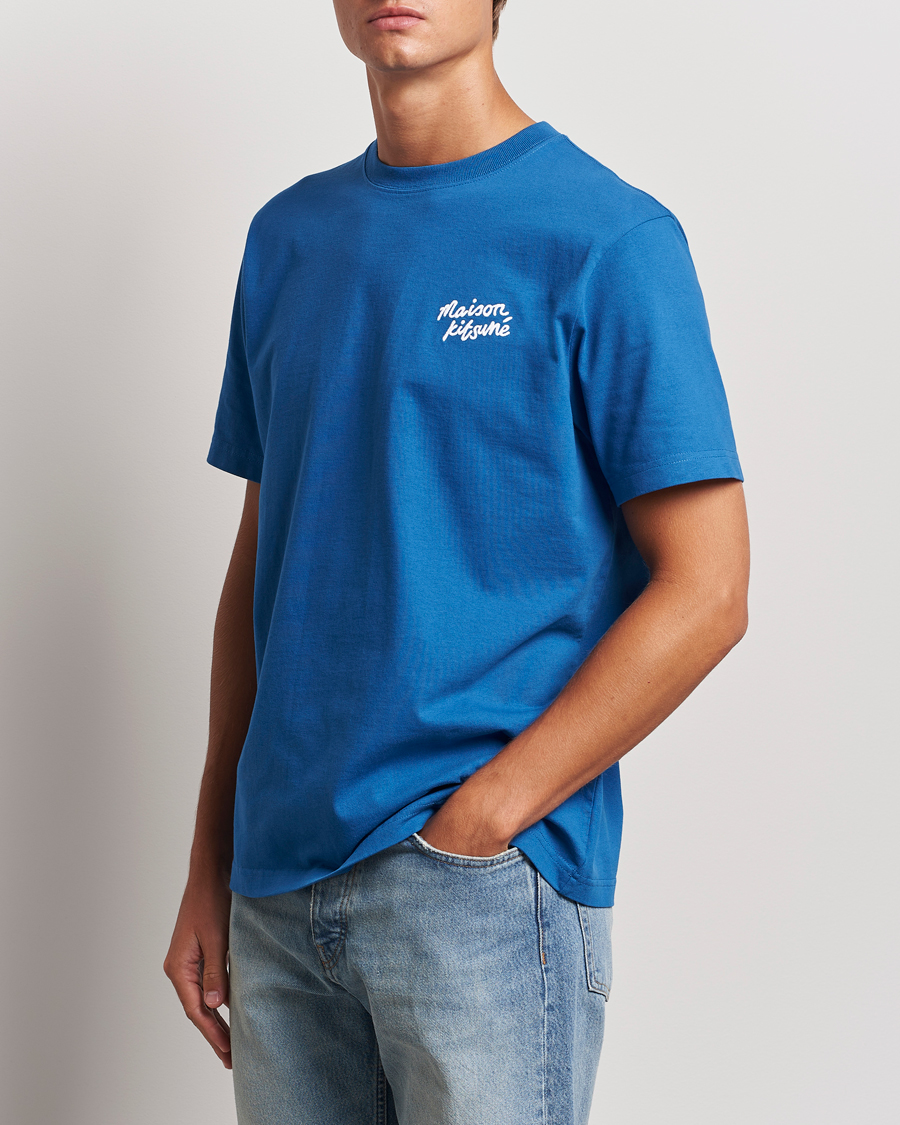 Mies | T-paidat | Maison Kitsuné | Mini Handwriting T-shirt Celestial Blue