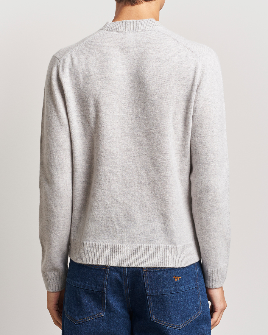 Mies | Puserot | Maison Kitsuné | Bold Fox Lambswool Crew Neck Light Grey Melange