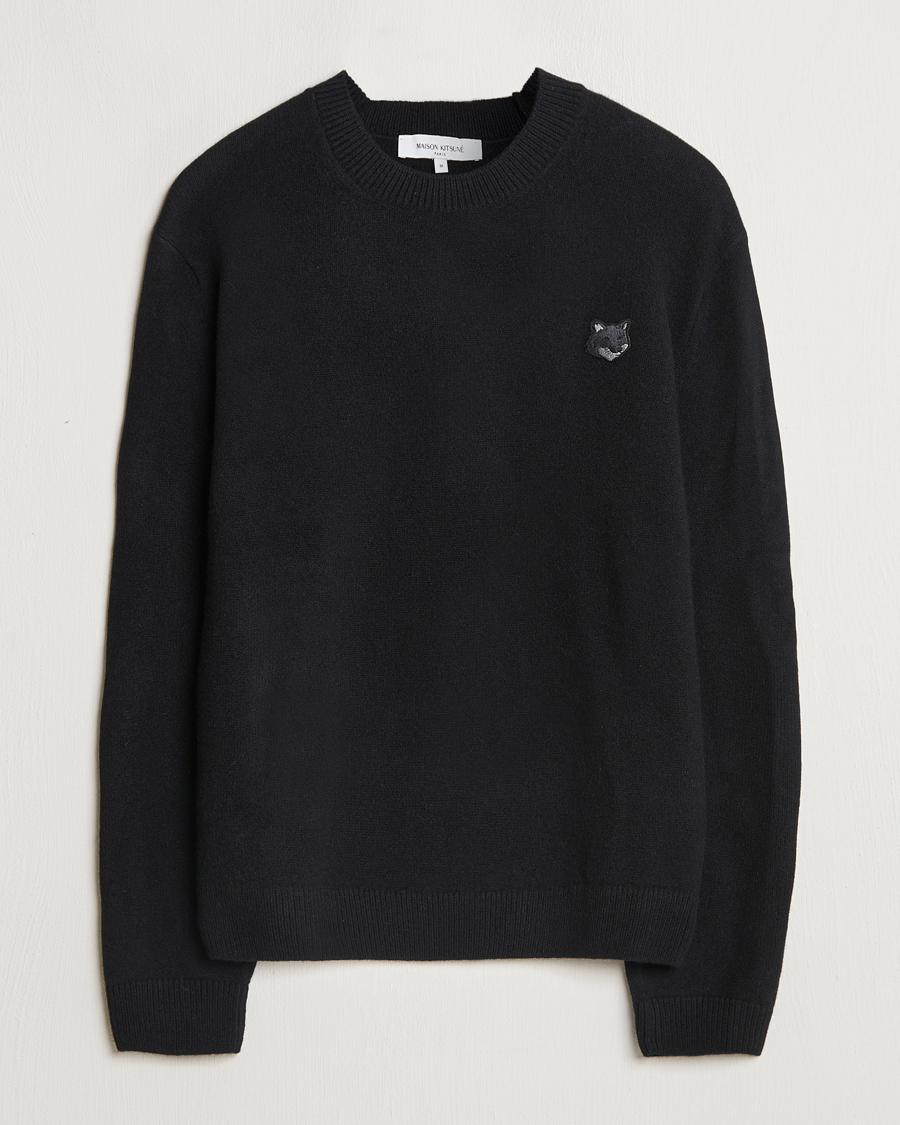 Mies | Puserot | Maison Kitsuné | Bold Fox Lambswool Crew Neck Black