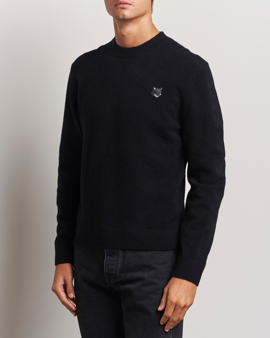 Mies | Puserot | Maison Kitsuné | Bold Fox Lambswool Crew Neck Black