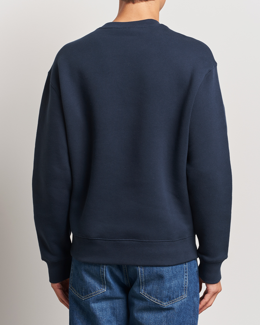 Mies | Puserot | Maison Kitsuné | Striped Handwriting Sweatshirt Navy