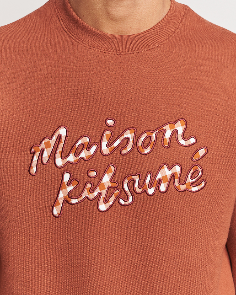 Mies | Puserot | Maison Kitsuné | Gingham Handwriting Sweatshirt Pecan