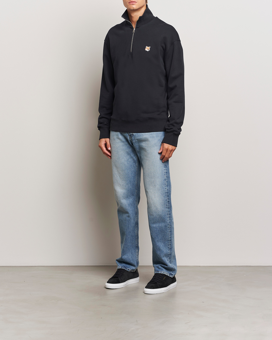 Mies | Puserot | Maison Kitsuné | Fox Head Half Zip Sweatshirt Black