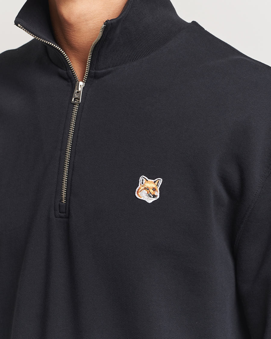 Mies | Puserot | Maison Kitsuné | Fox Head Half Zip Sweatshirt Black